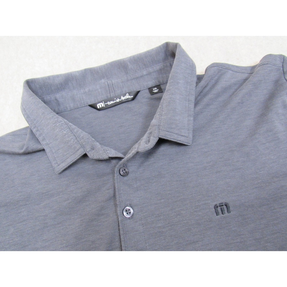 Travis Mathew Zinna‎ Mens XXL Blue Gray Heather Pique Performance Polo Shirt